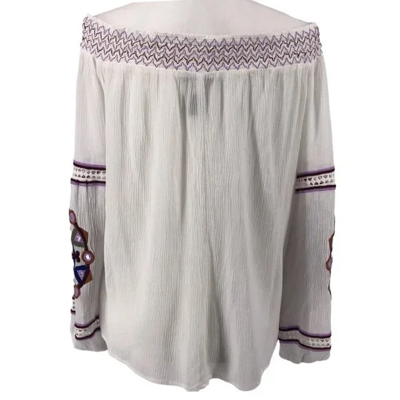 INC Off the Shoulder Embroidered Blouse Size XL - Picture 6 of 13